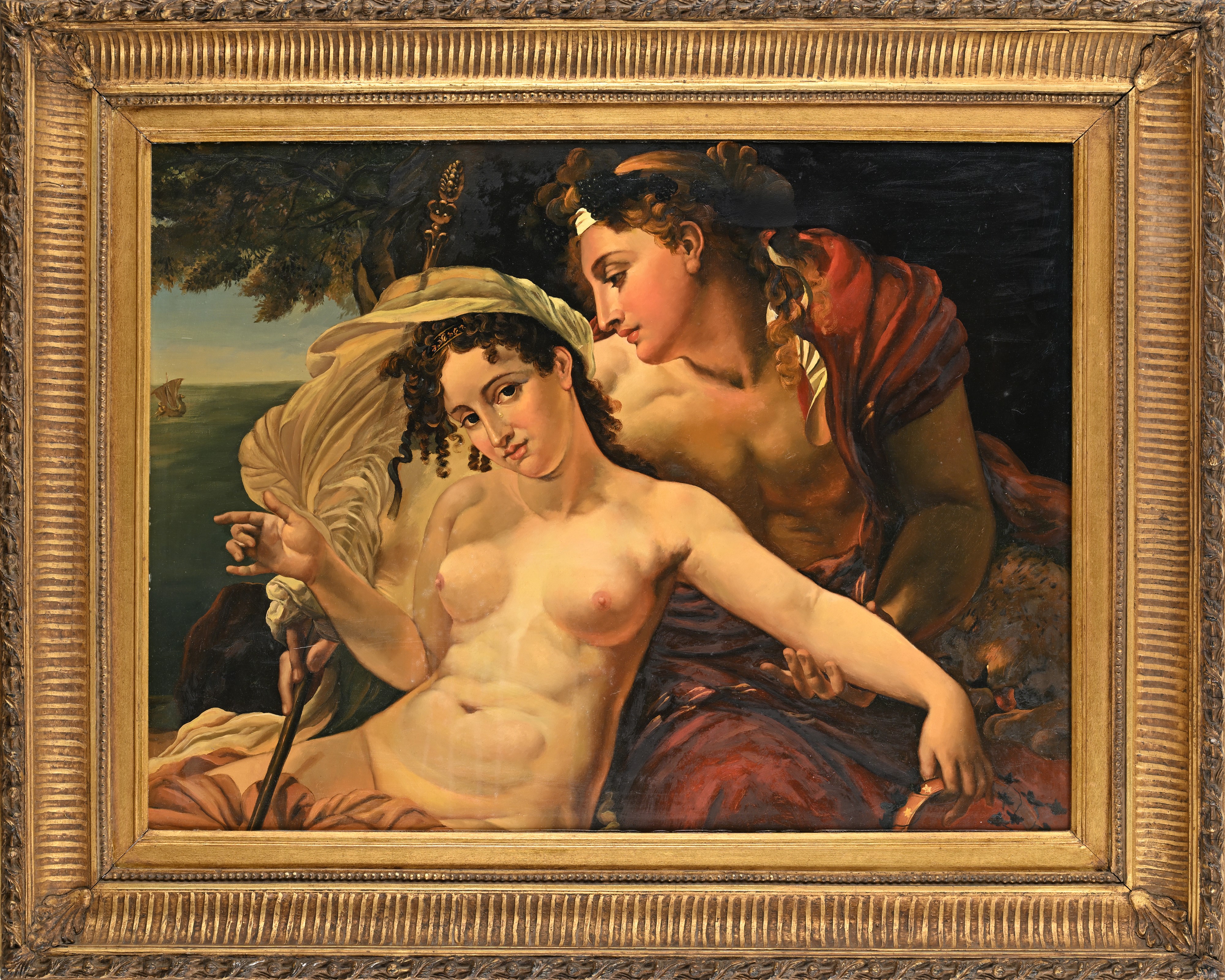 Scuola Francese del XIX Secolo - Bacco e Arianna, olio su tela