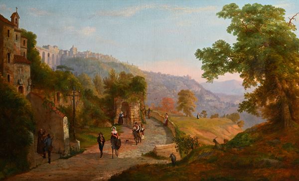 Viandanti lungo la strada nei pressi di Ariccia
