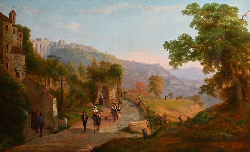 Viandanti lungo la strada nei pressi di Ariccia