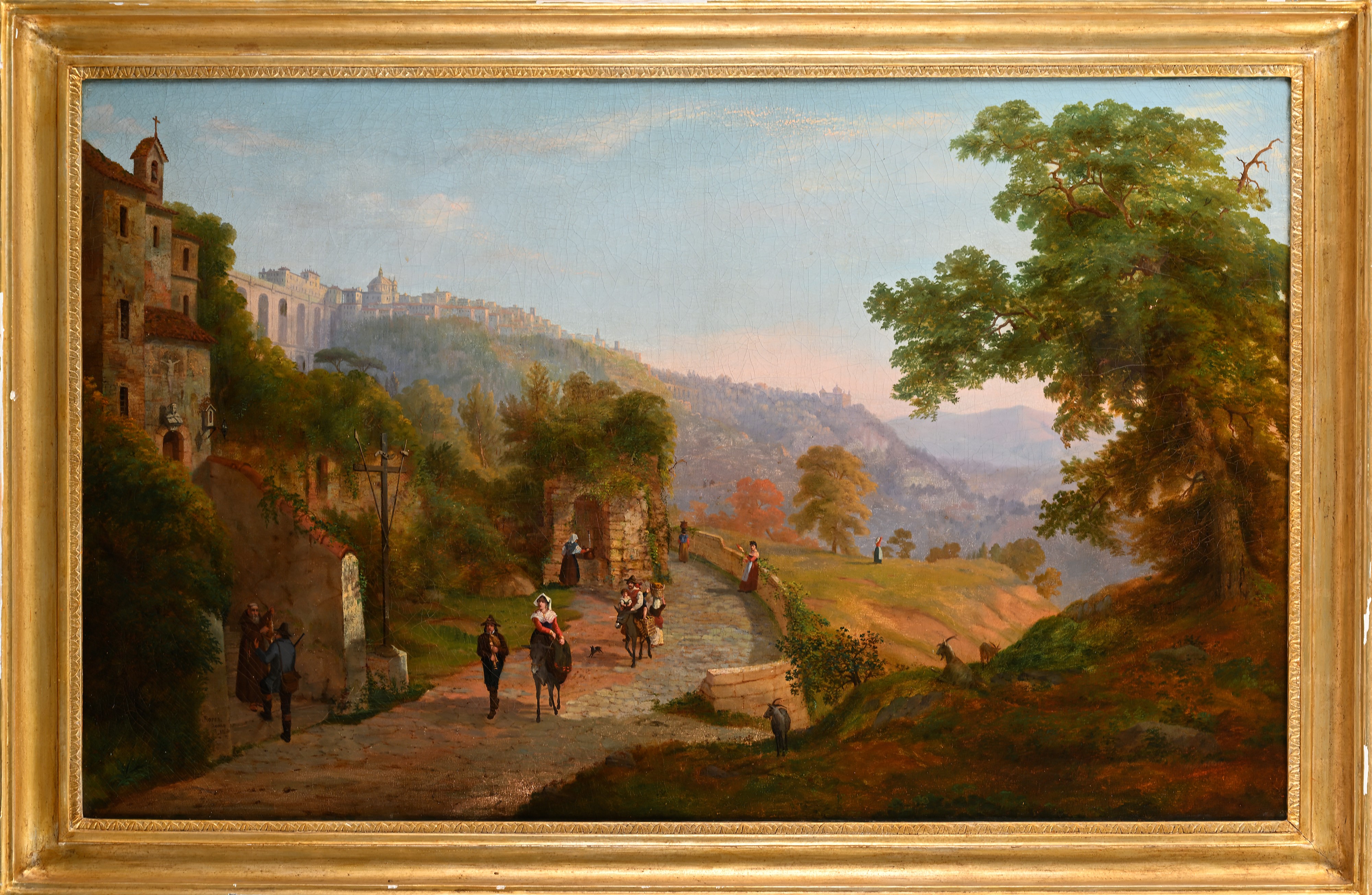 Viandanti lungo la strada nei pressi di Ariccia