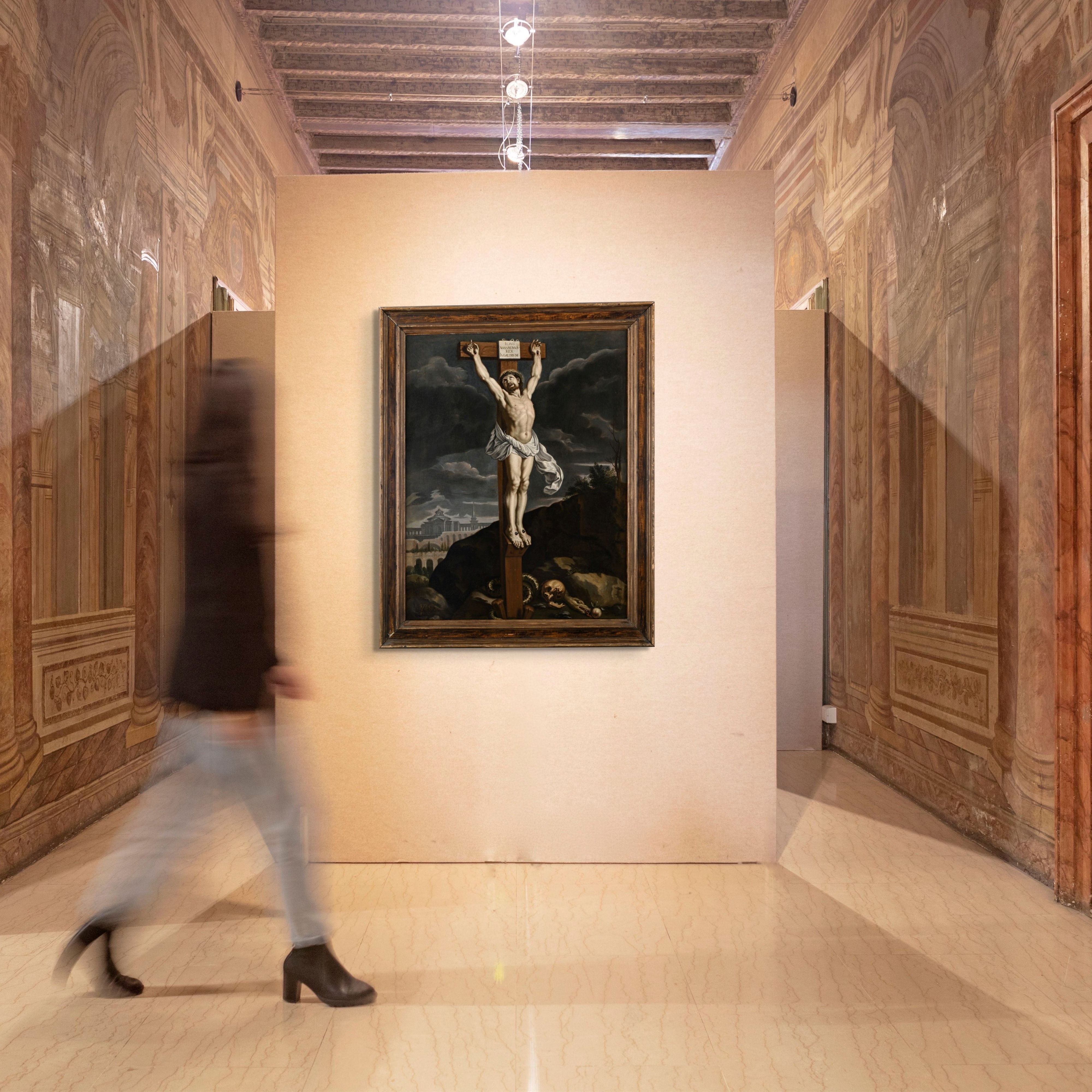 Pittore del XVII Secolo - Crocifissione, olio su tela