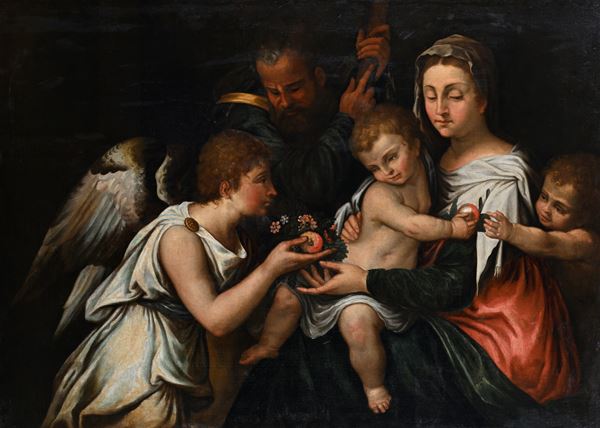 Sacra Famiglia con San Giovannino e un angelo