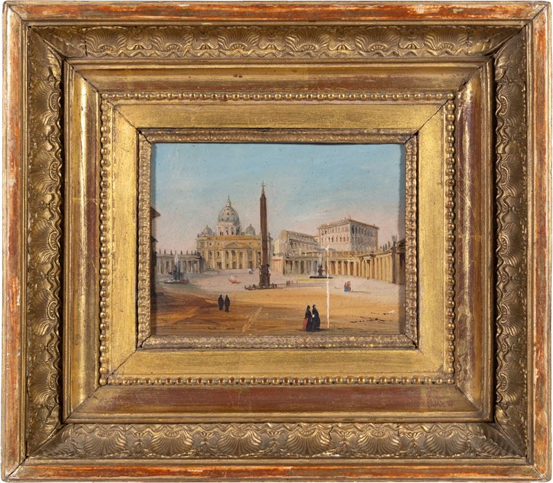 Scuola Europea Prima Metà del XIX Secolo - Roma, Piazza San Pietro