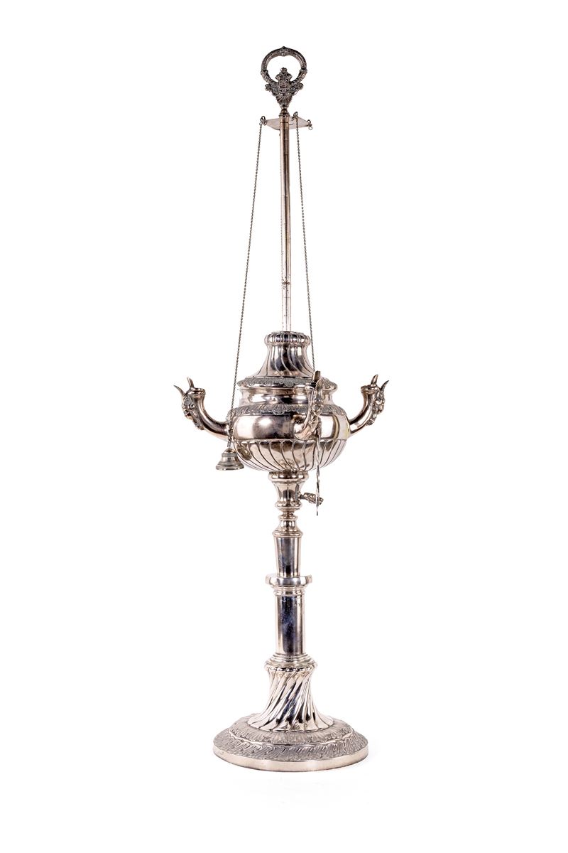 Lucerna fiorentina in argento, XIX/XX secolo
