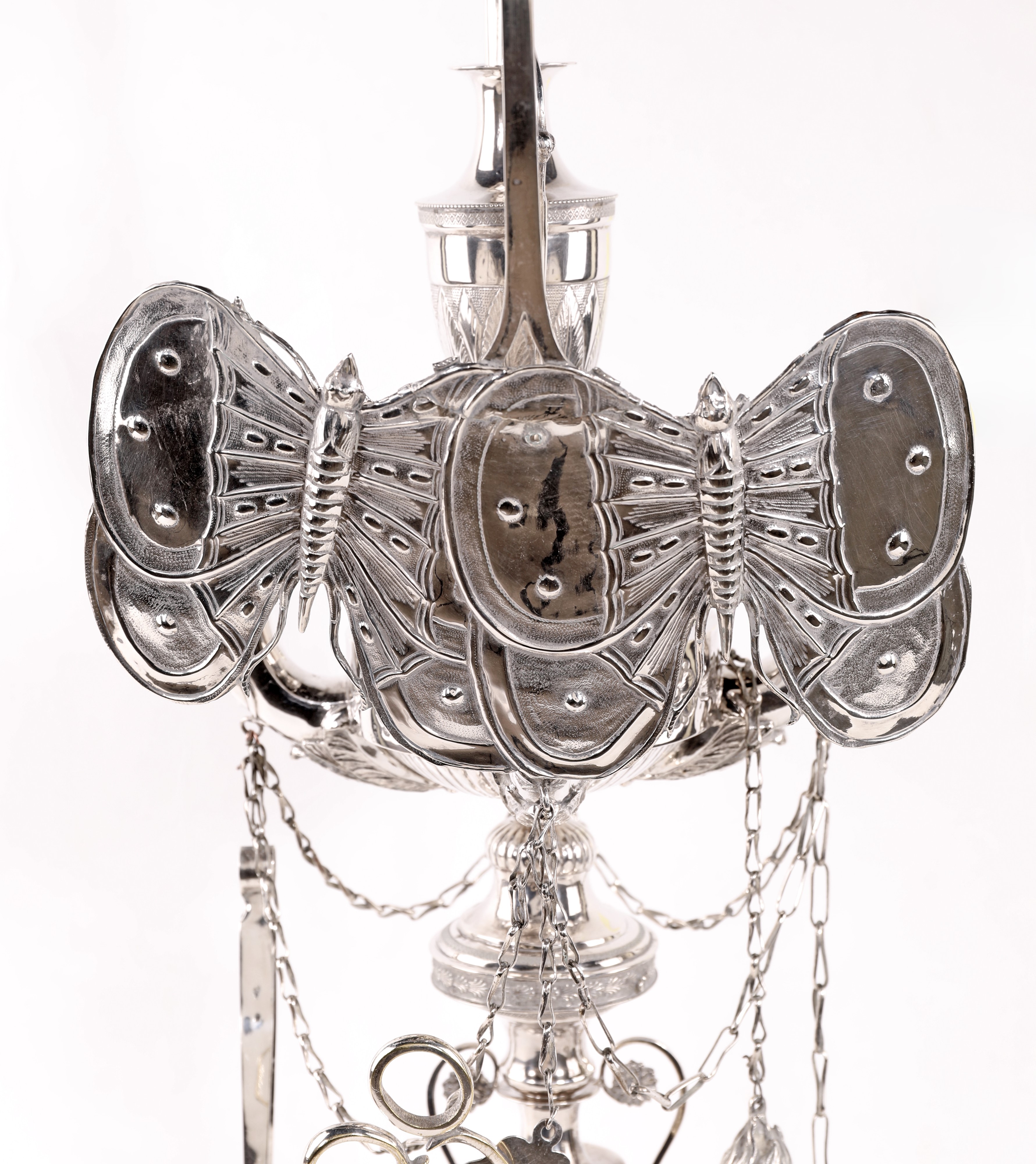 Stato Pontificio, Lucerna in argento con ventola a forma di farfalla (fine XVIII–inizio XIX secol...