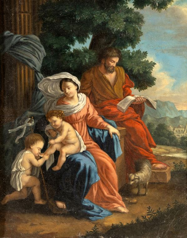 Pittore del XVIII secolo - Sacra Famiglia con San Giovannino