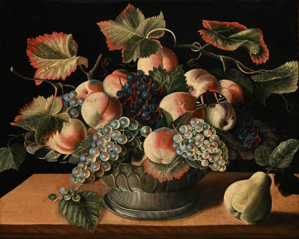 natura morta con pesche e uva 