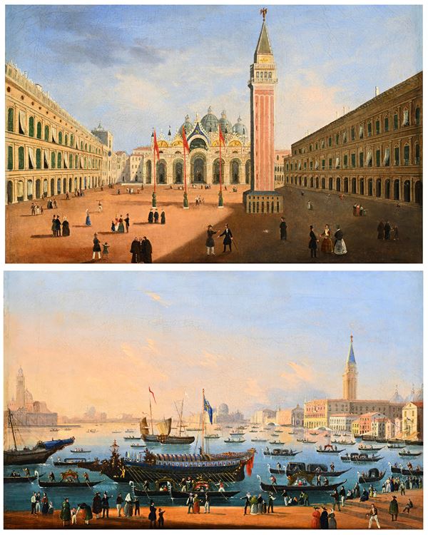 Piazza San Marco e Il Bacino di San Marco con il Bucintoro