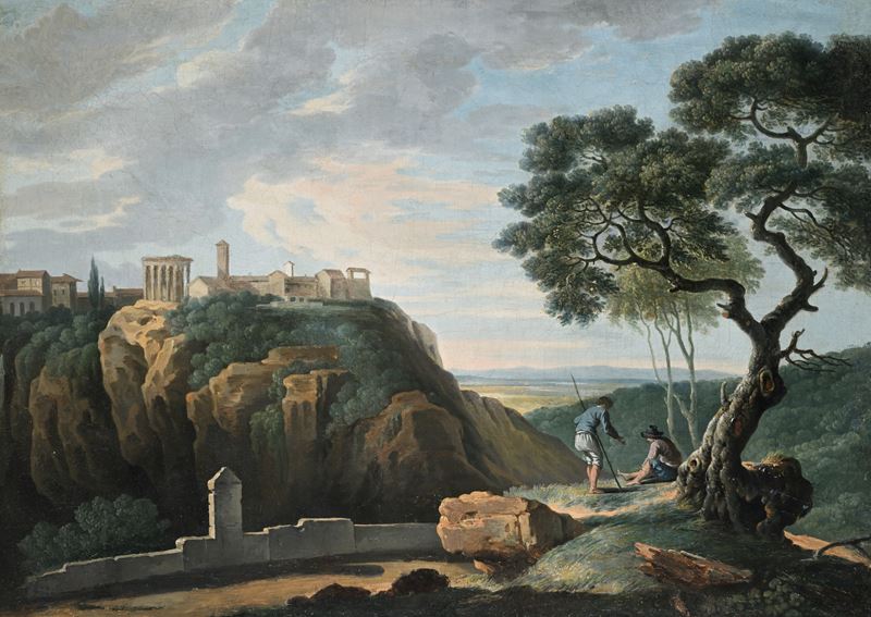Paesaggio con veduta di Tivoli