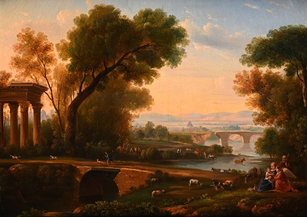 Claude Lorrain - Sosta durante la fuga in Egitto - XVIII/XIX secolo