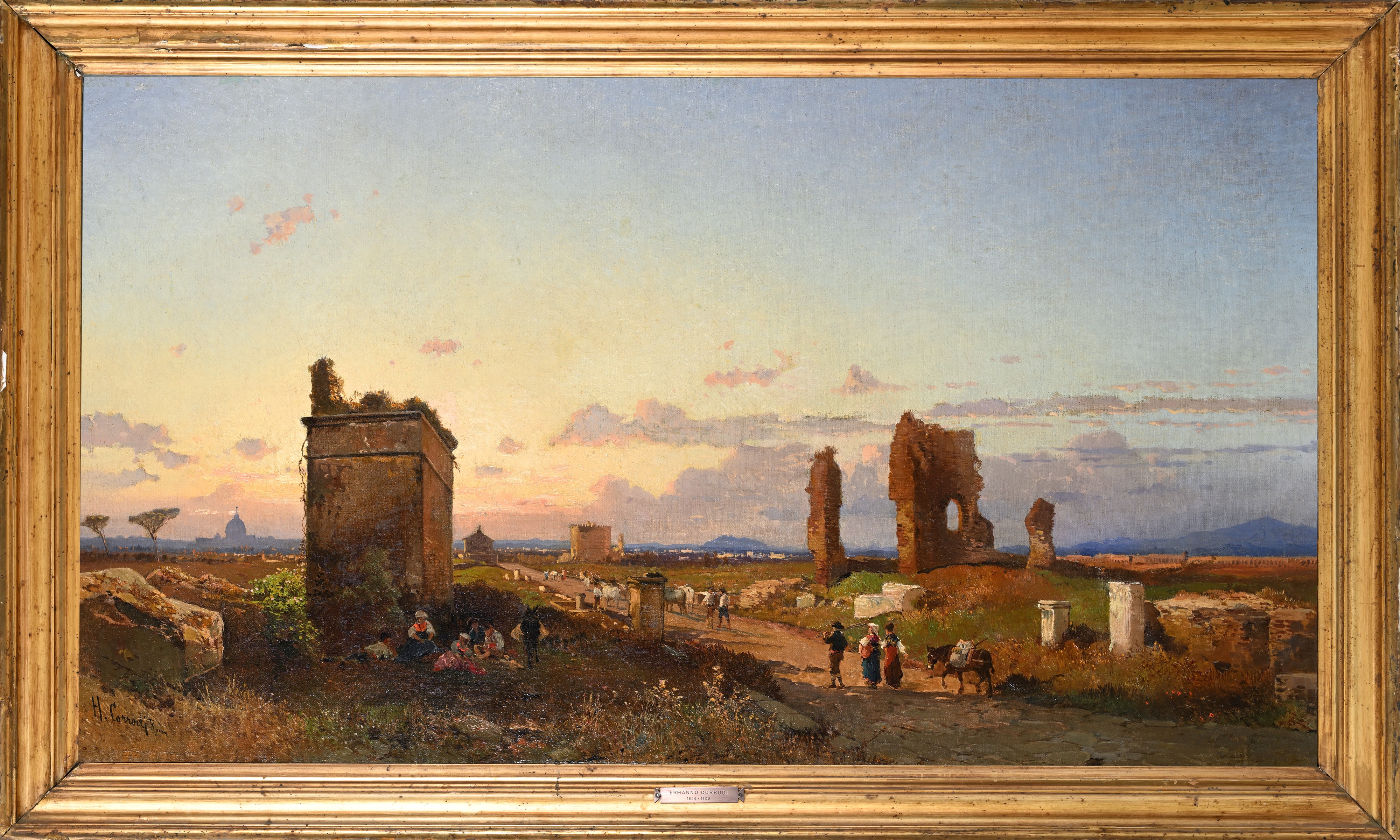Roma, contadini lungo la via Appia antica nei pressi del Mausoleo di Cecilia Metella