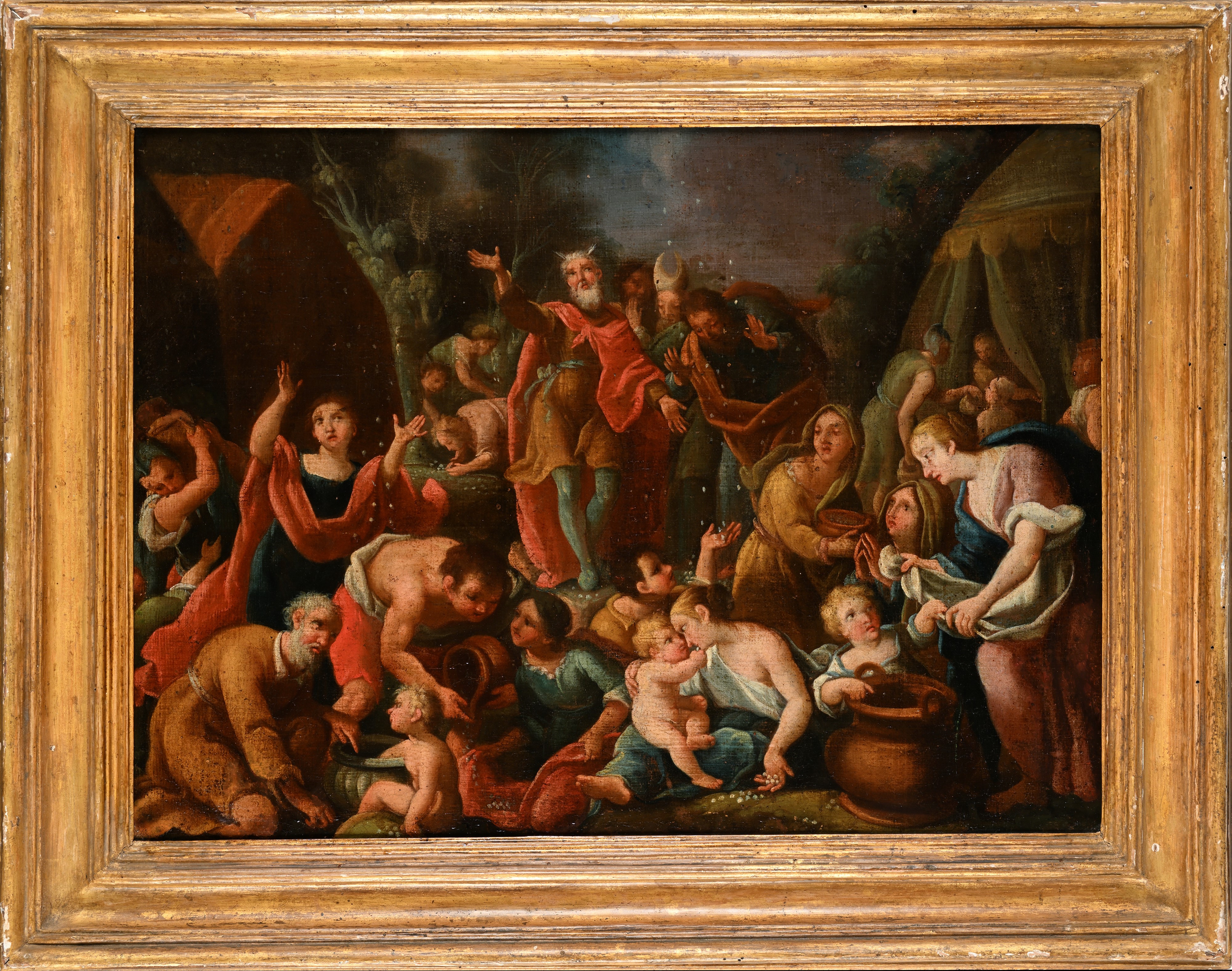 Pittore del XVIII Secolo - La caduta della manna, olio su tela