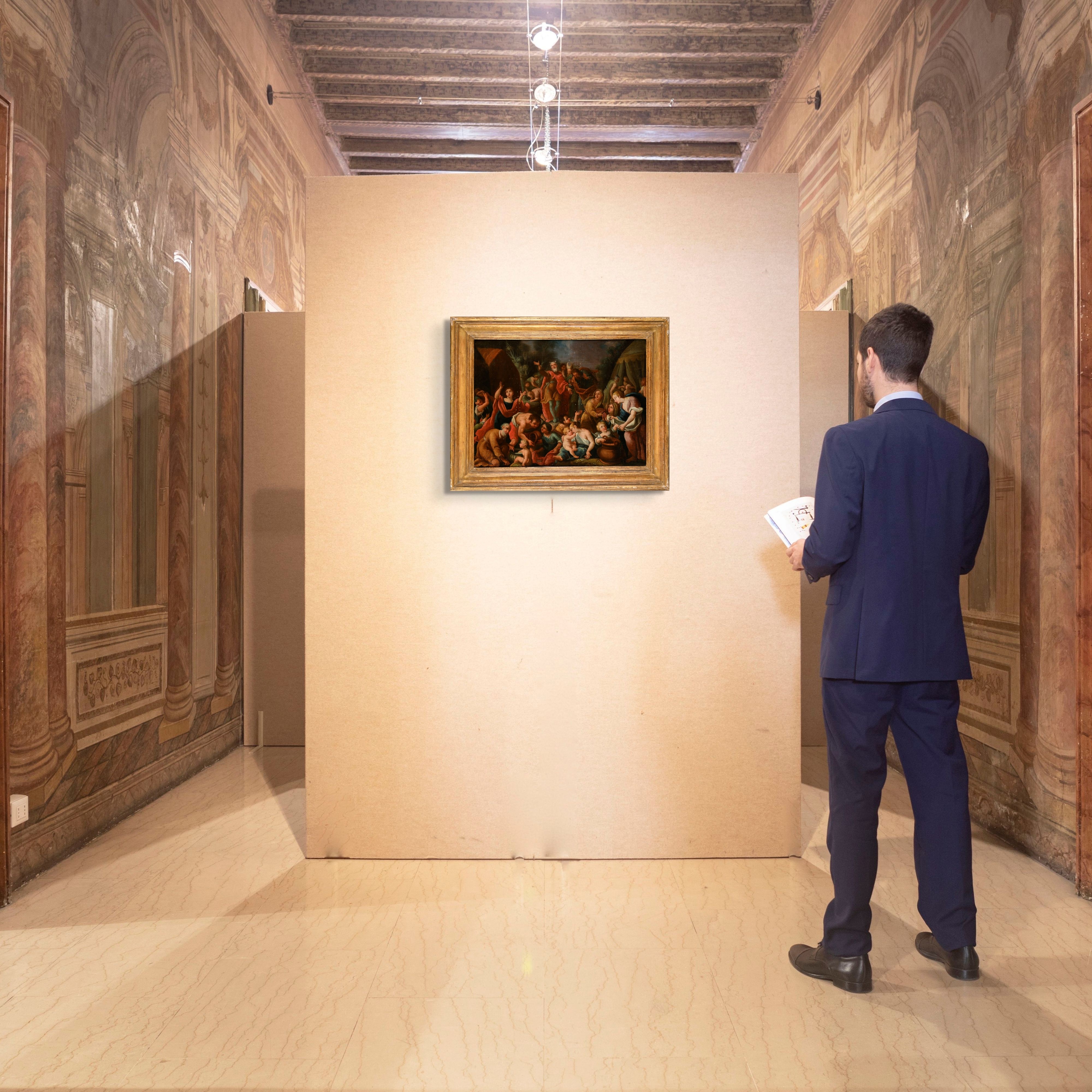Pittore del XVIII Secolo - La caduta della manna, olio su tela