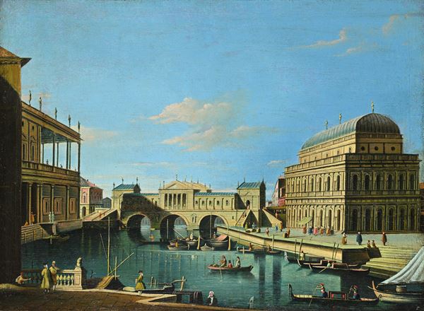 Giovanni Antonio  Canal  Canaletto - Capriccio con edifici palladiani, XIX secolo
