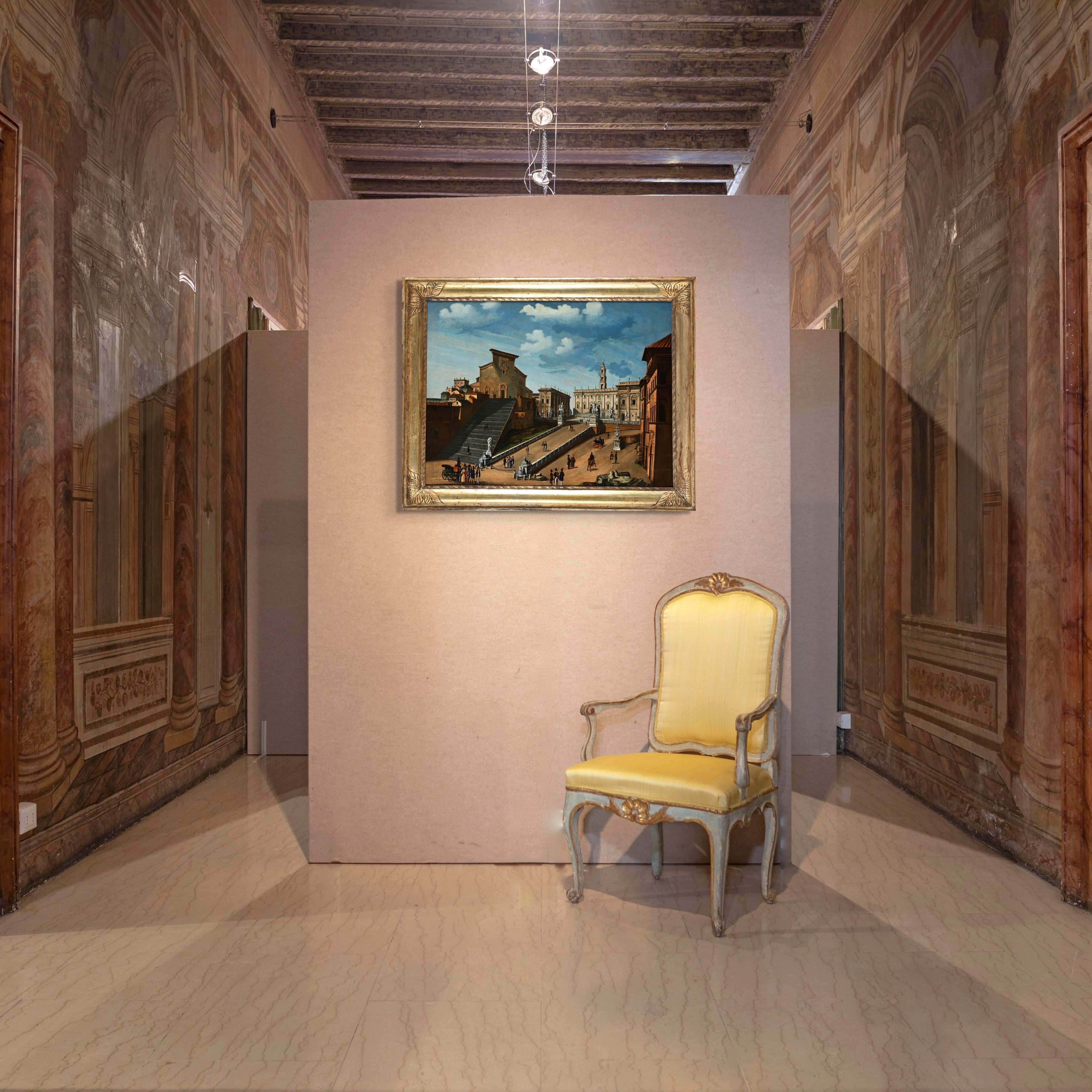 Pittore Romano del XVIII Secolo - Il Campidoglio e l’Ara Coeli