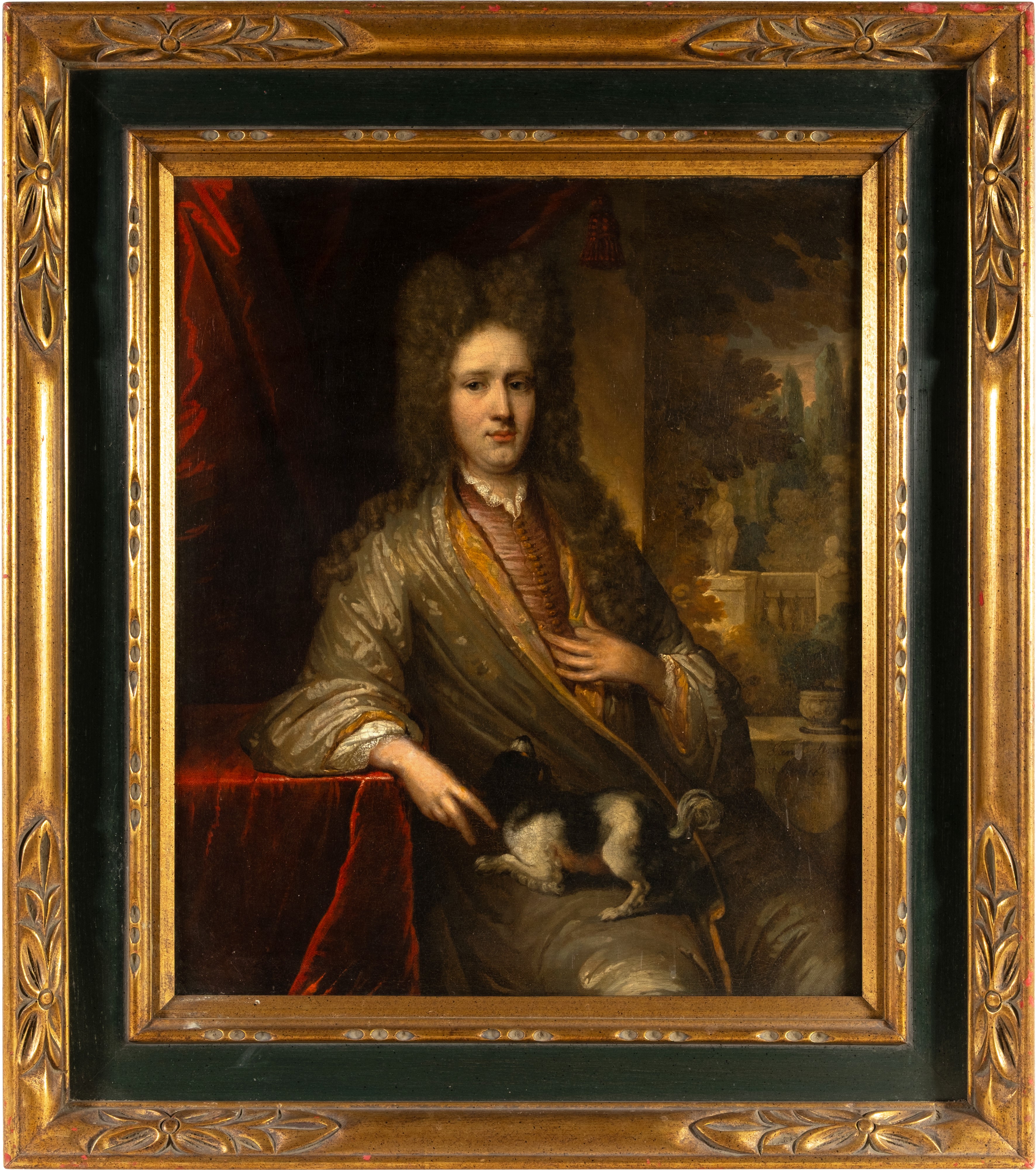 Jacopo Amigoni - Ritratto di nobiluomo con cagnolino, olio su tela