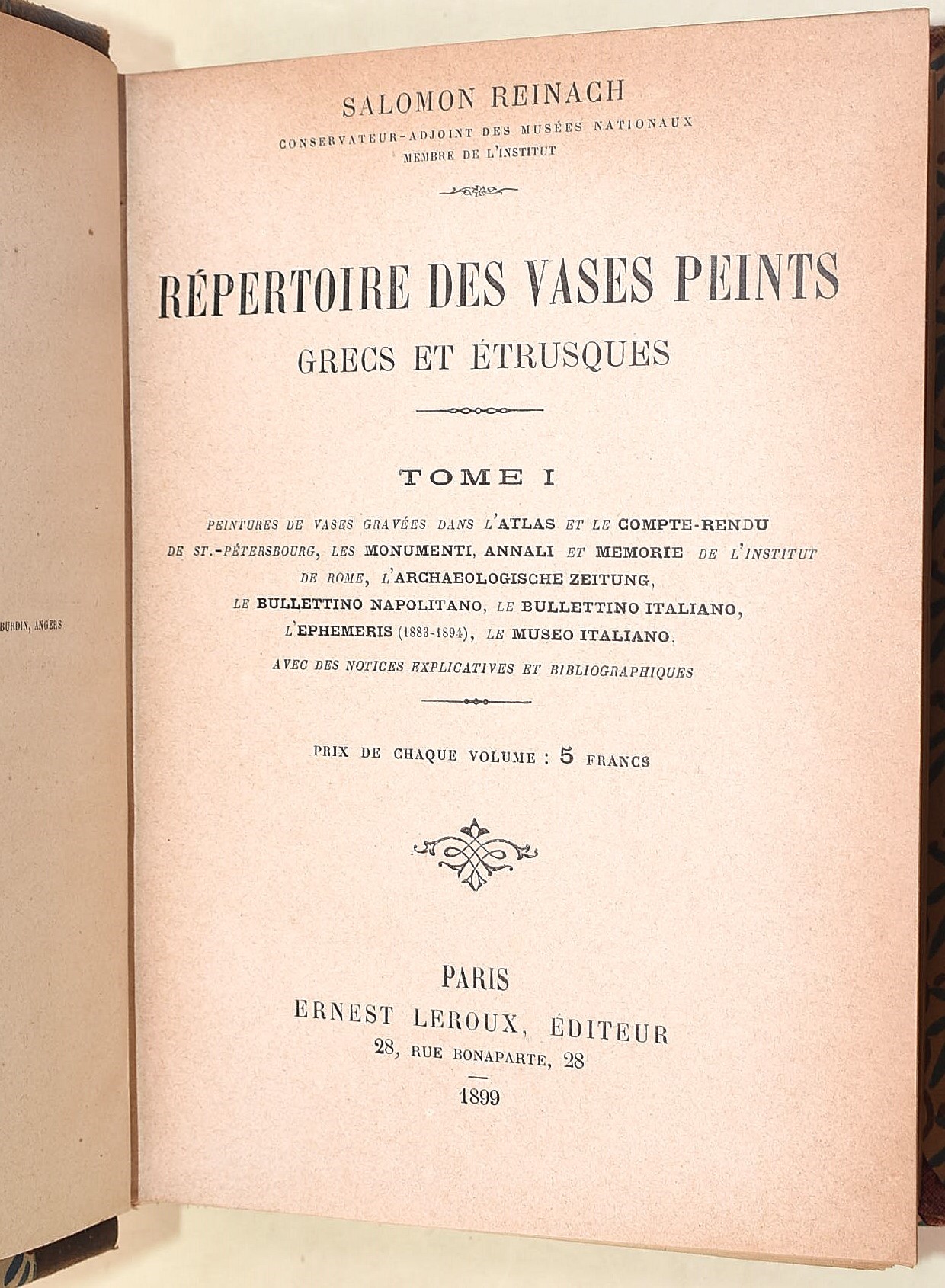 Reinach, Salomon: Statuaria greco-romana e vasi greci ed etruschi, 2 volumi, 1899-1909