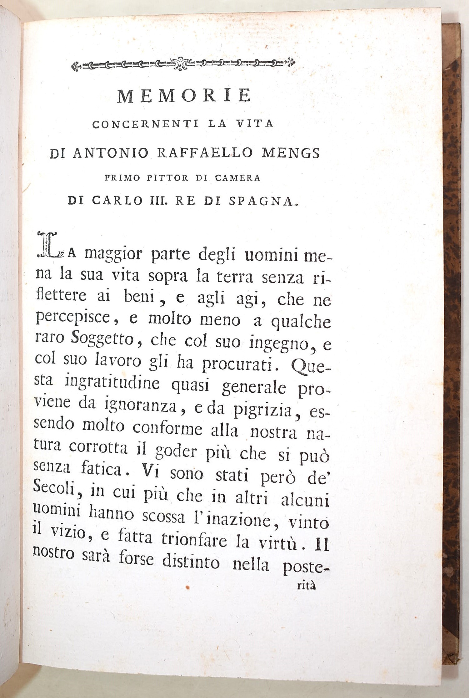 Opere di Antonio Raffaello Mengs 2 volumi 1783