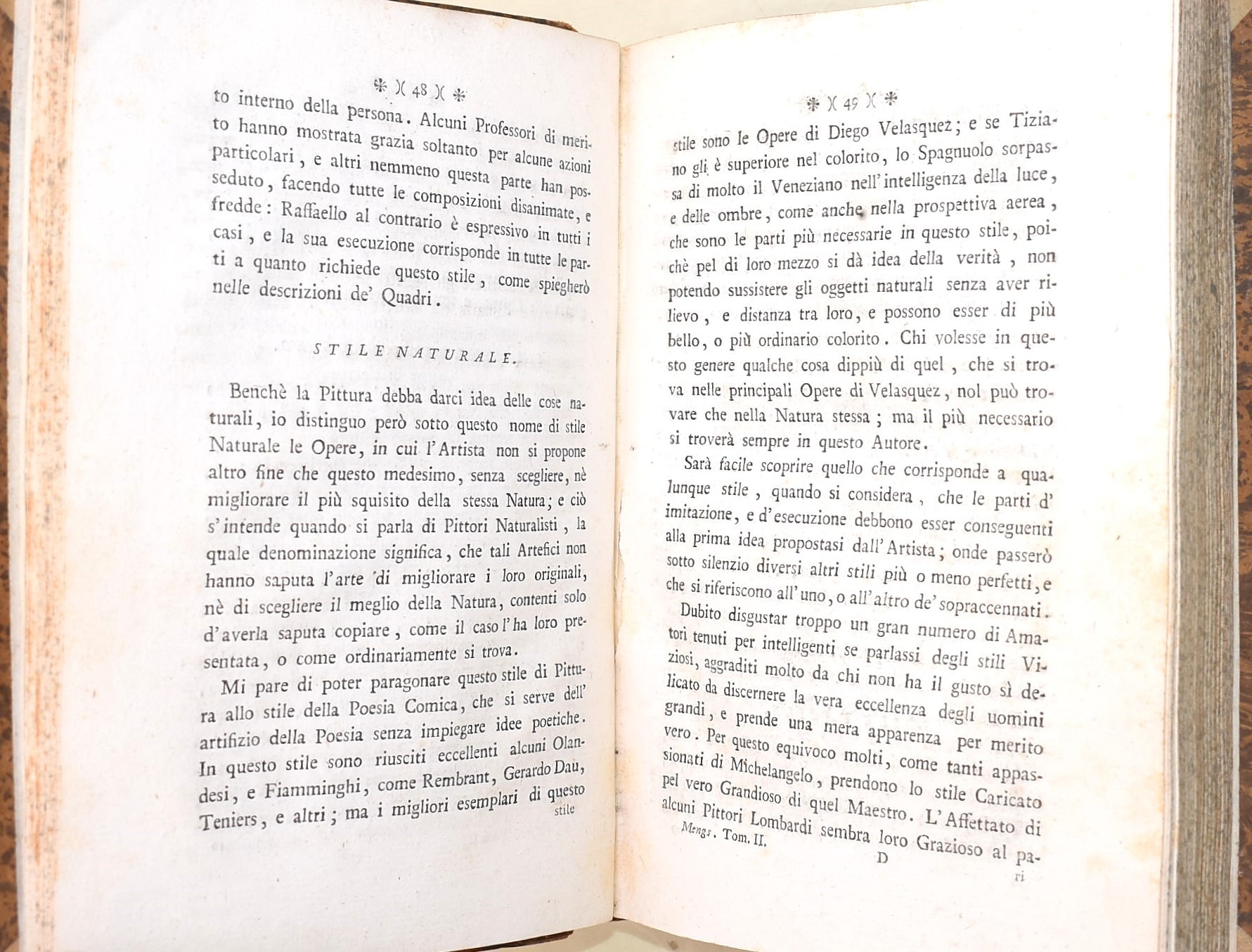 Opere di Antonio Raffaello Mengs 2 volumi 1783