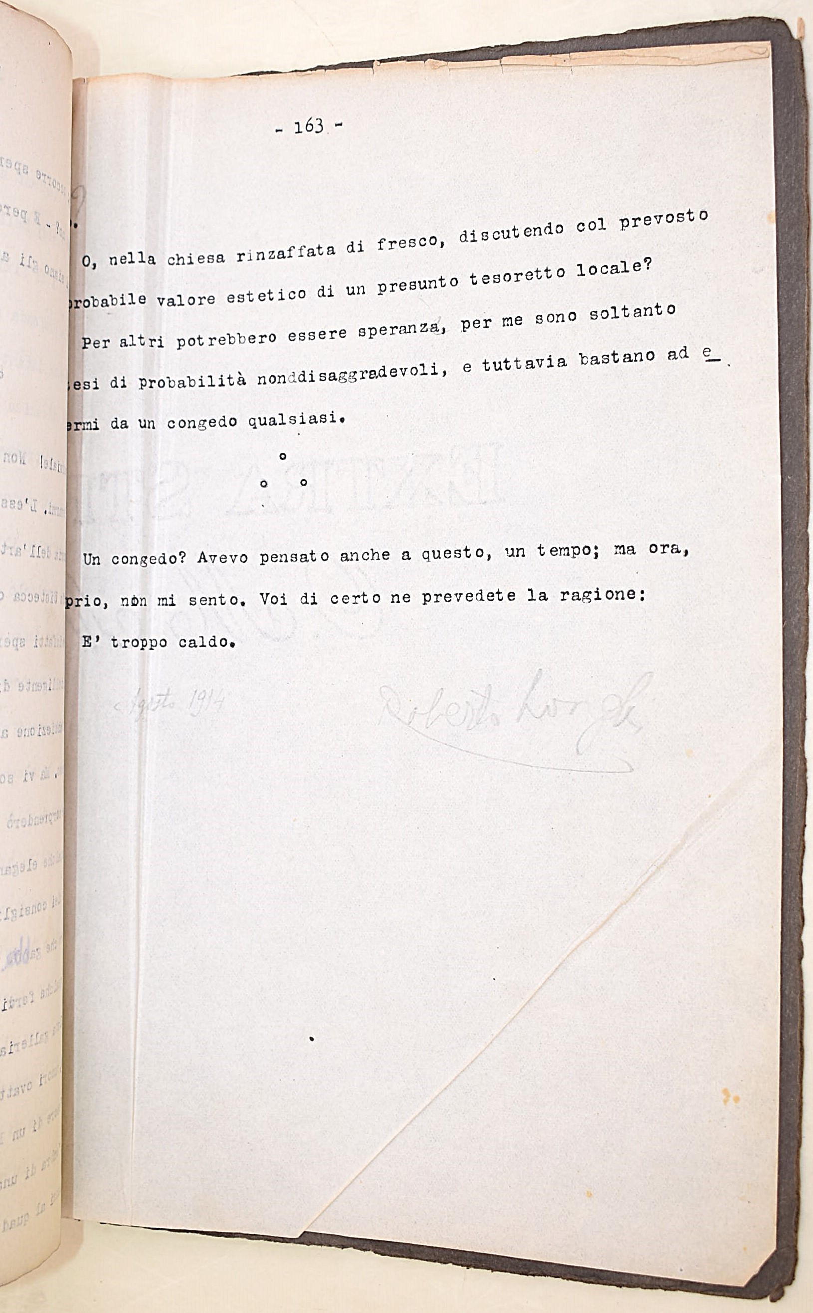 [Menabò - Dattiloscritto - Autografo Longhi] Longhi, Roberto: Storia della Pittura in Italia, ago...