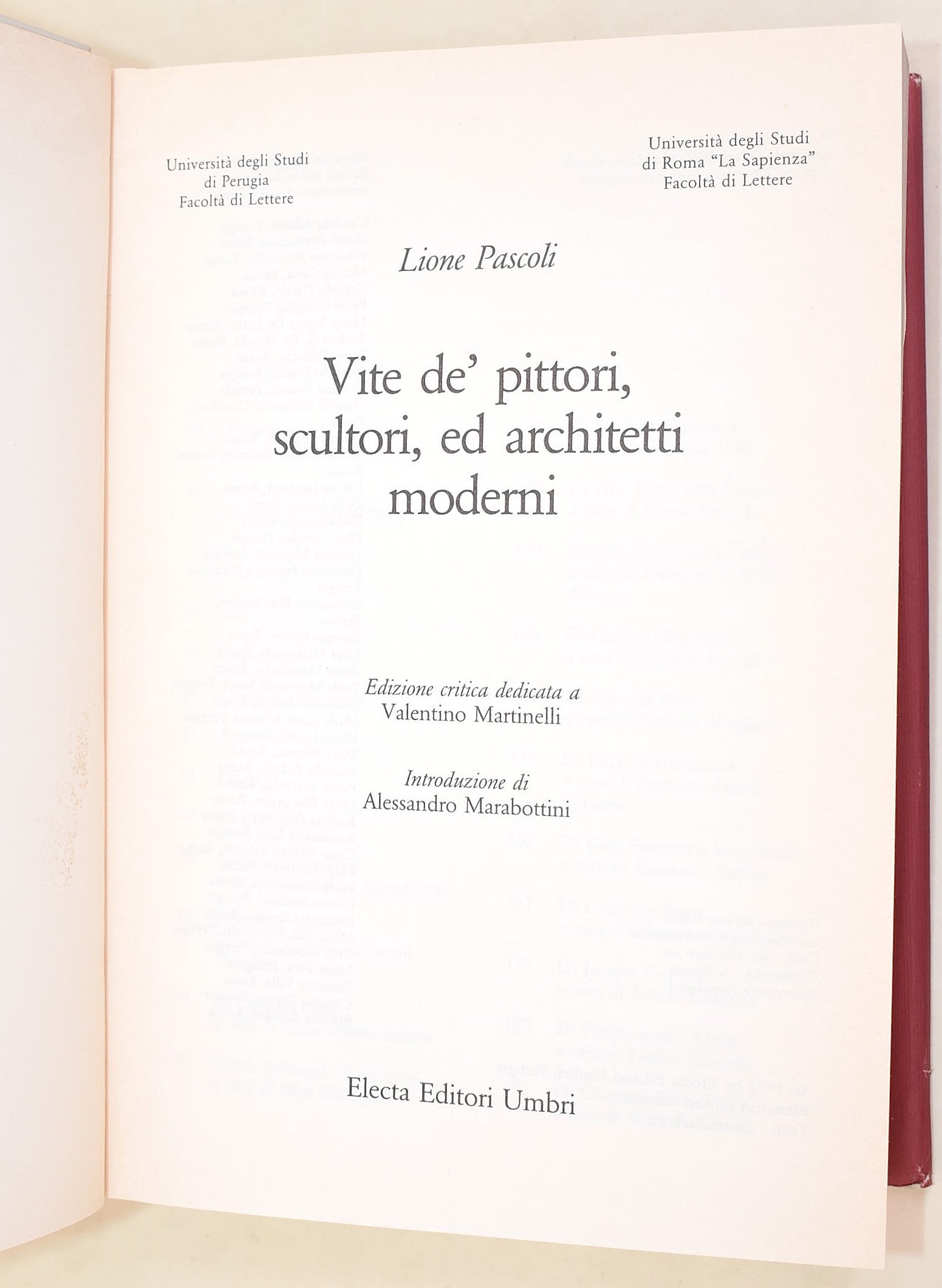 Pascoli, Lione: Vite de' pittori, scultori, ed architetti moderni, edizione critica, 1992