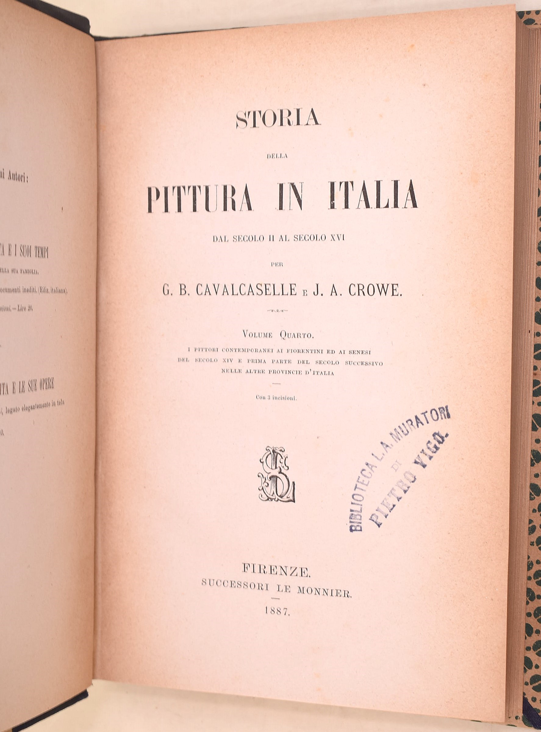Cavalcaselle, G.B. - Crowe, J. A.: Storia della pittura in Italia dal secolo II al secolo XVI, 18...