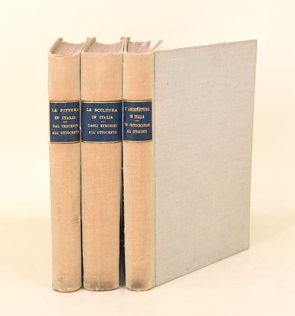 Argan, Giulio Carlo: L’architettura protocristiana preromanica e romanica, 1936 / Sinibaldi, Giulia:  La pittura del trecento, 1930 / Pericle, Ducati: La scultura etrusca, 1934