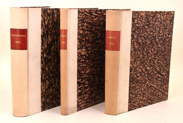 Proporzioni. Studi di Storia dell’arte, a cura di Roberto Longhi, n. I - 1943, n. II -1948, n. III - 1950