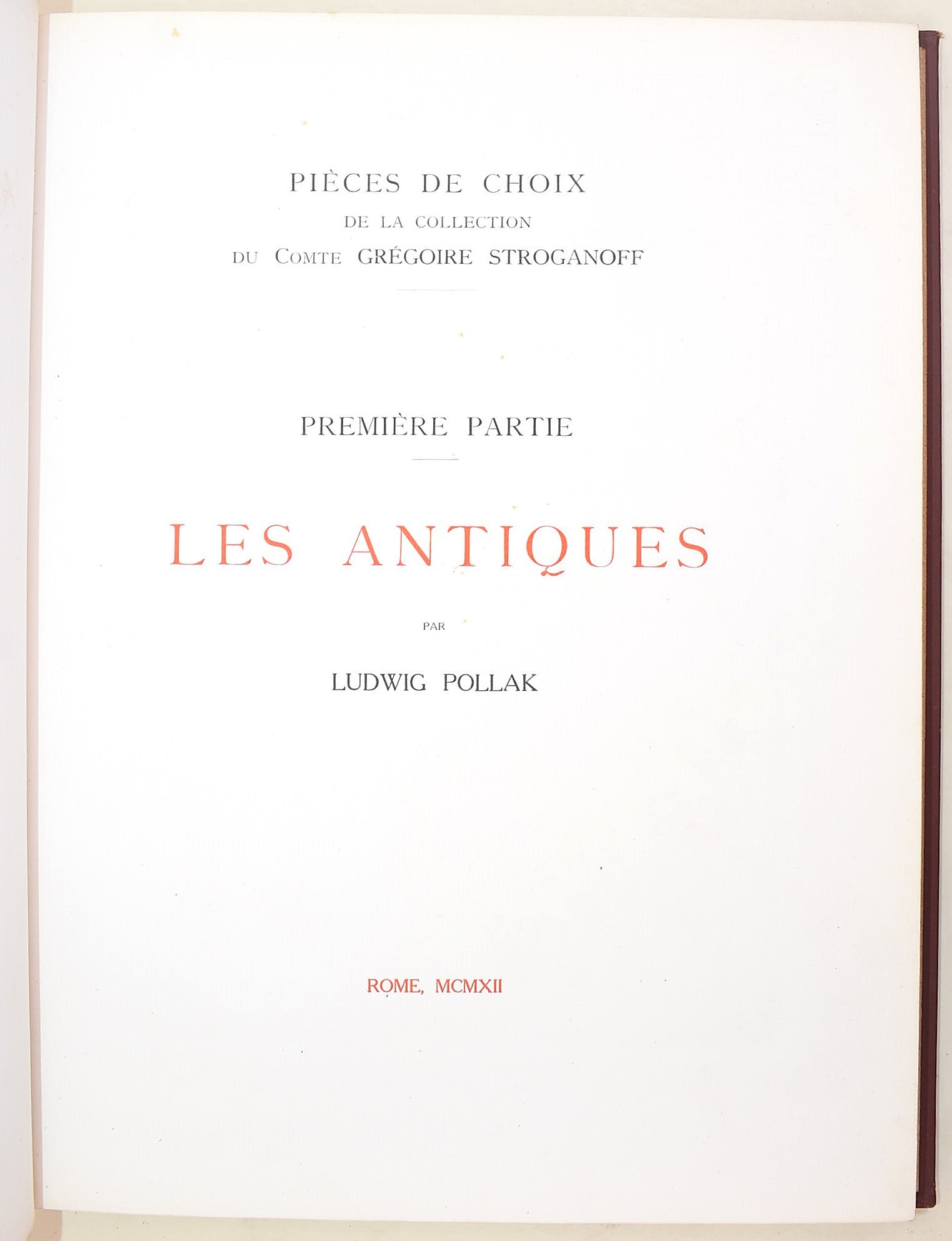 Pollak, Ludwig e Muñoz, Antonio: Pièces de Choix de la Collection Comte Grégoire Stroganoff à Rom...