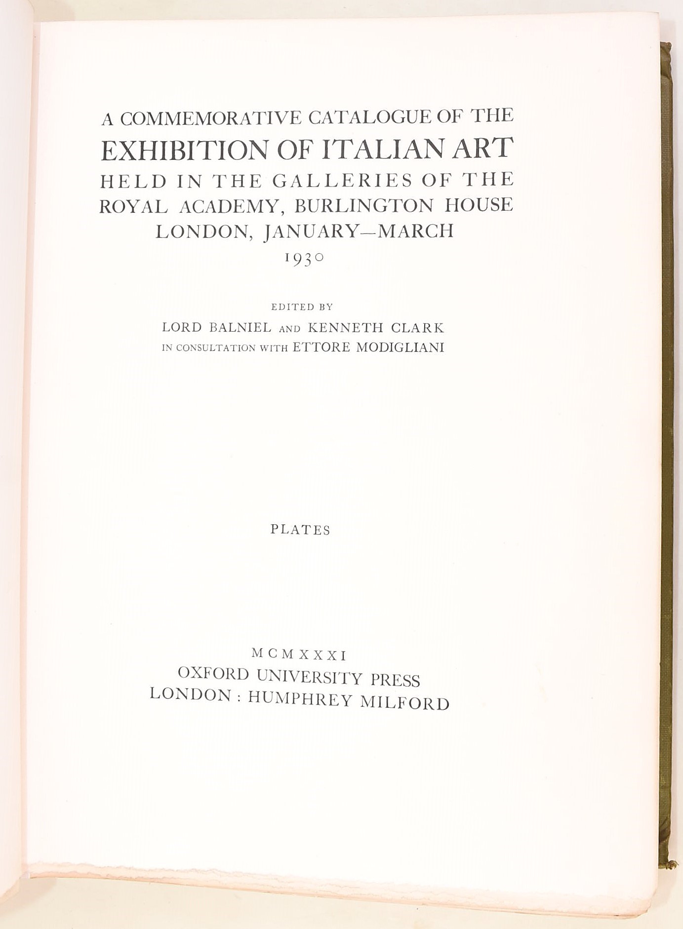Catalogo commemorativo dell'Exhibition of Italian Art, 1931, 2 volumi, Oxford University Press