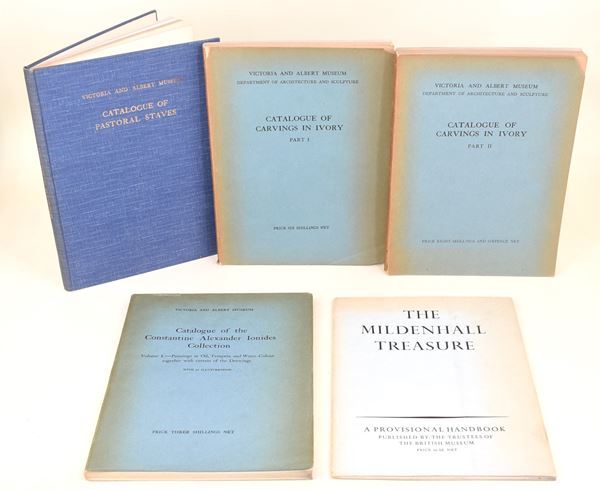 The Mildenhall Treasure, 1947 / [Victoria and Albert Museum] Catalogue of the Constantine Alexander Ionides Collection. Volume I, 1925 / Catalogue of carvings in Ivory, Part I-II, 1927 / Catalogue of Pastoral Staves, 1924