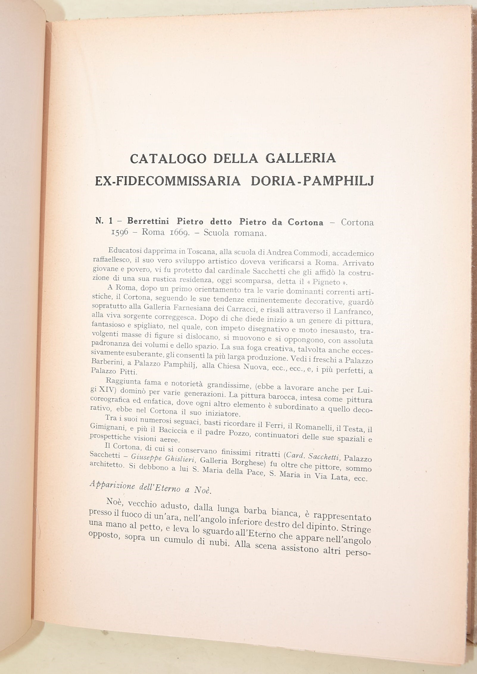 Ettore Sestieri, Catalogo della Galleria Ex-Fidecommissaria Doria-Pamphili, 1942