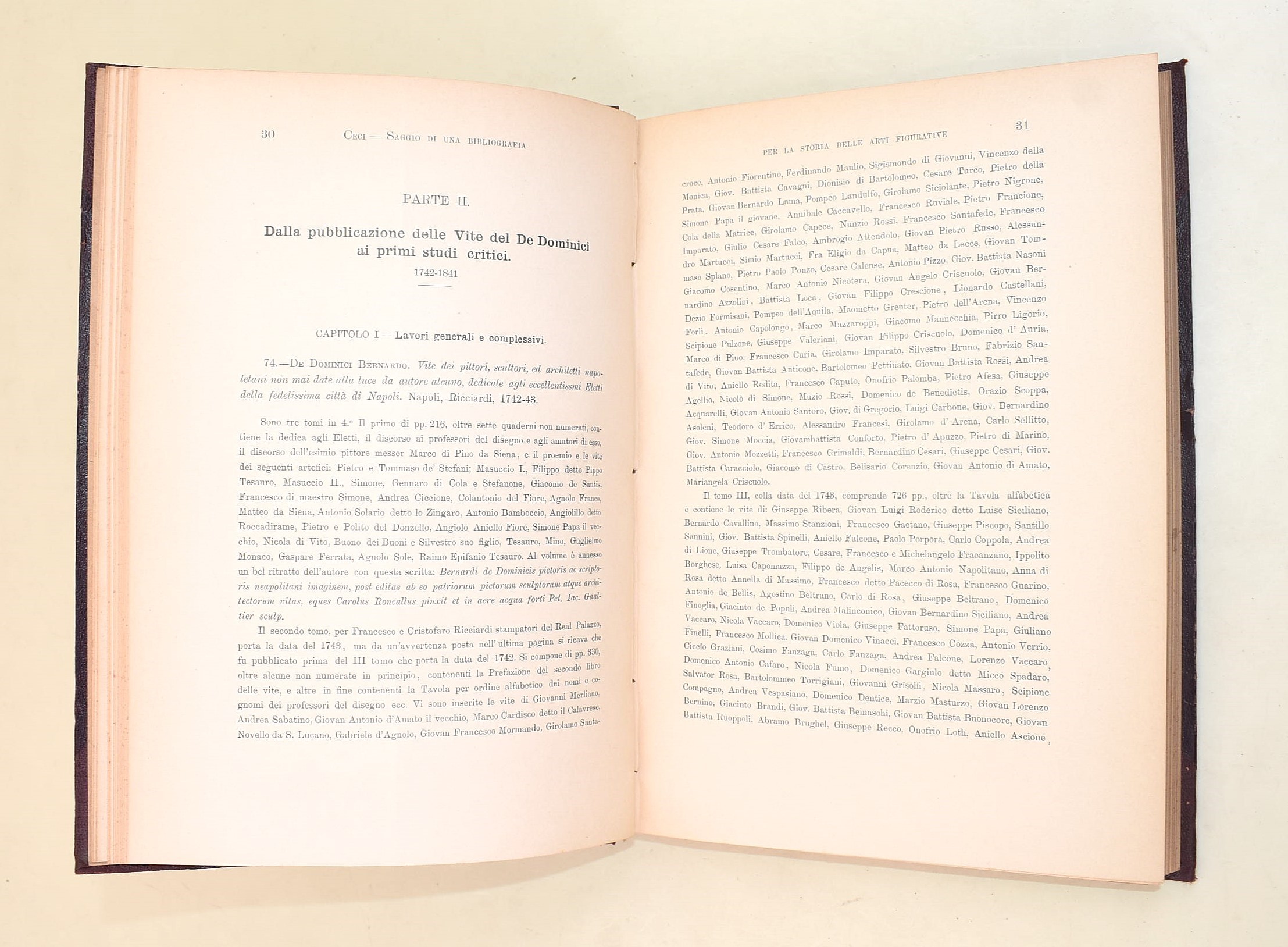 Ceci, Giuseppe: Saggio di una bibliografia per la storia delle arti figurative nell’Italia Meridi...