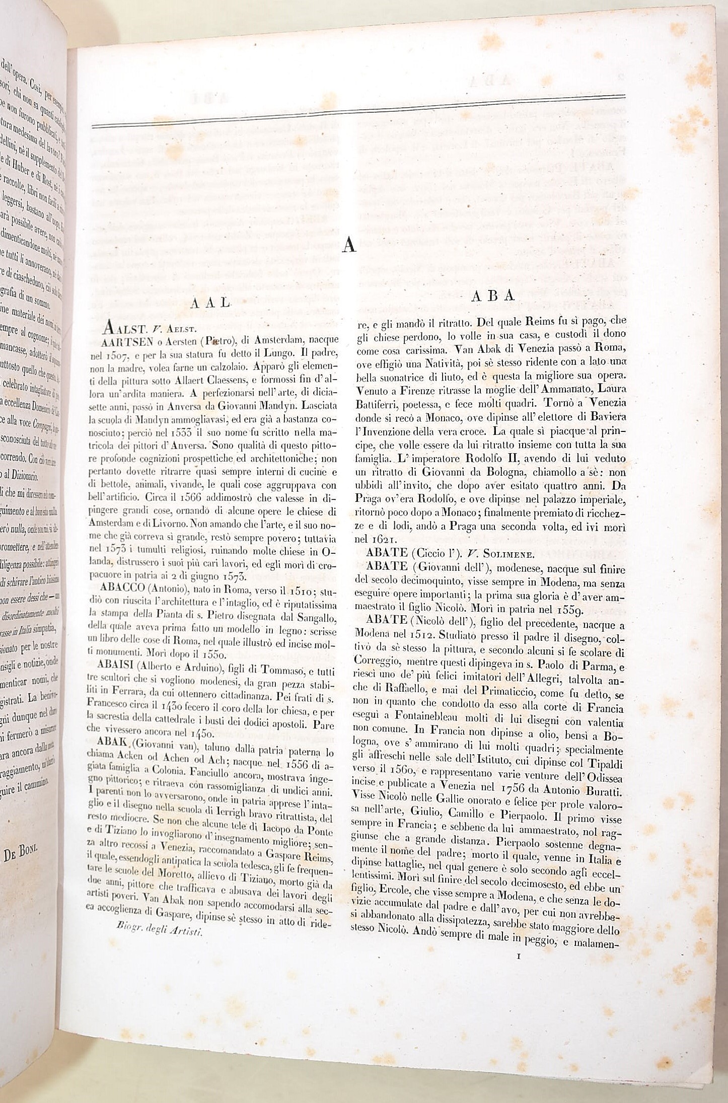 DE BONI, Filippo: Biografia degli artisti 1840