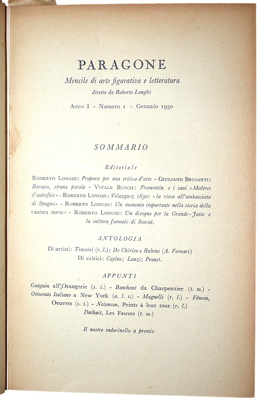 Paragone. Mensile di arte figurativa e letteratura, 1950-1970