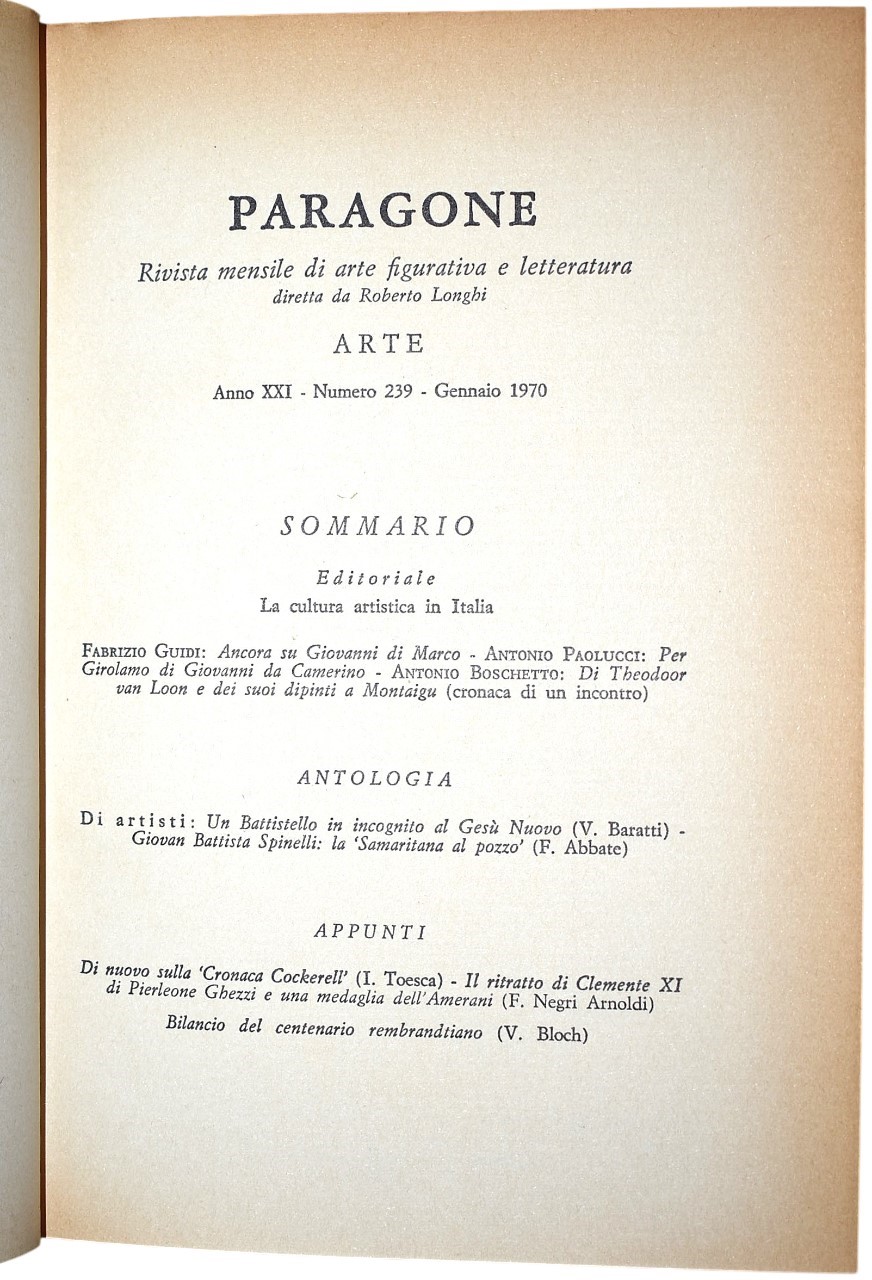 Paragone. Mensile di arte figurativa e letteratura, 1950-1970