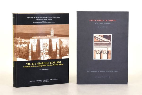 Cazzato, Vincenzo: Ville e giardini italiani. I disegni di architetti e paesaggisti dell’American Academy in Rome, 2004 / Santa Maria di Loreto. Note di un restauro, 1992