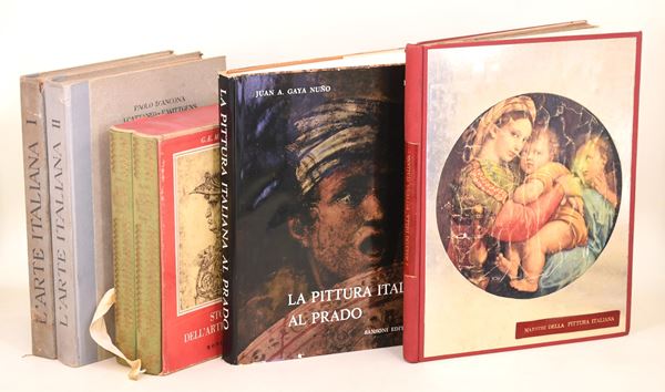 Mottini, G. Edoardo: Storia dell’arte italiana, 1956 / L’Arte Italiana, 1931 / Crea, Enzo - Gaya Nuño, Juan A.: La pittura italiana al Prado, 1961 / I maestri della Pittura Italiana, s.d. (anni ’50 del ‘900)
