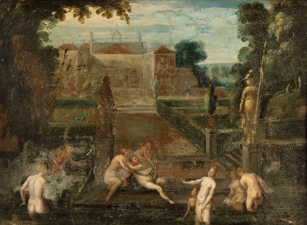 Scuola francese del XVIII secolo - Ninfa al bagno