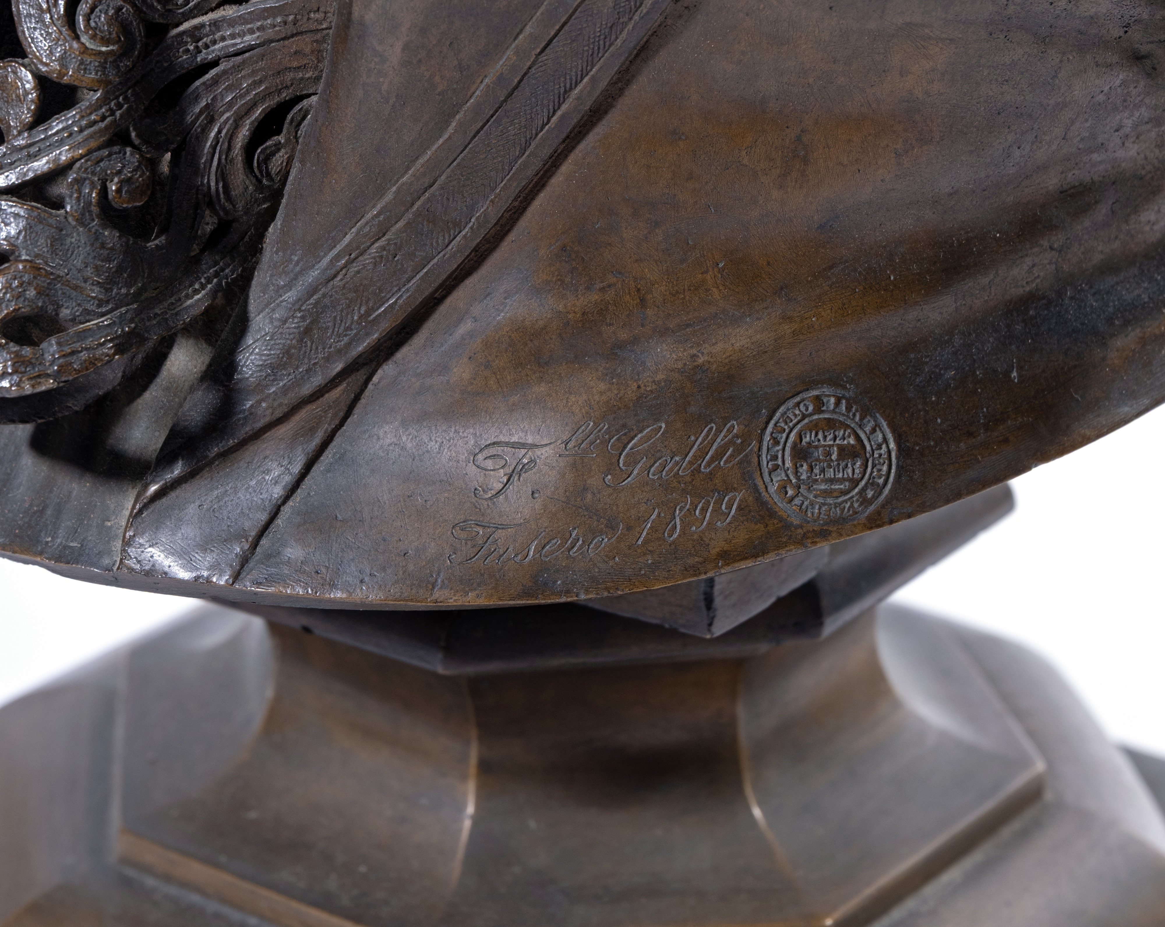 Busto in bronzo, fonderia Fratelli Galli, Firenze, fine del XIX secolo