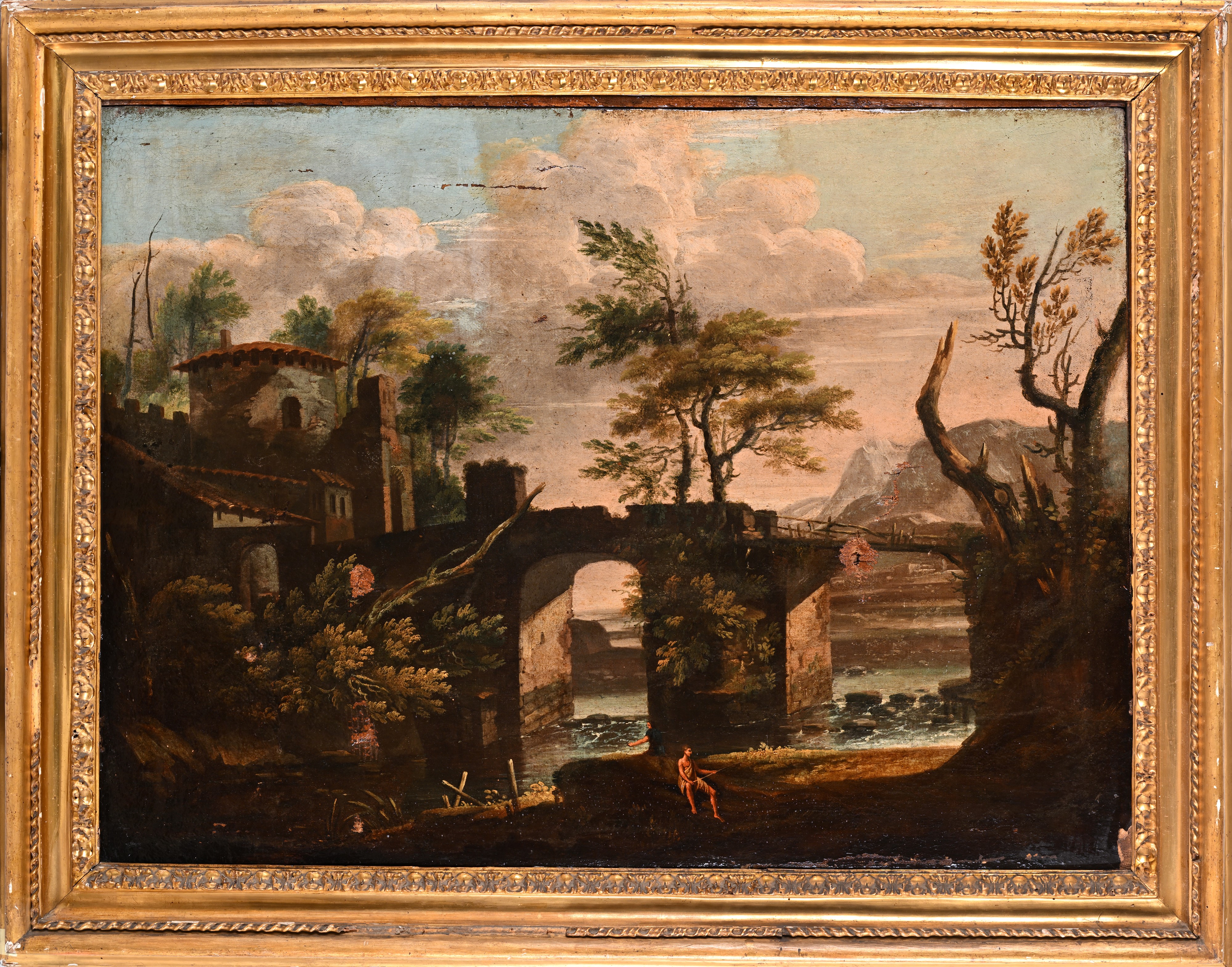 Paesaggio con ponte e casolare