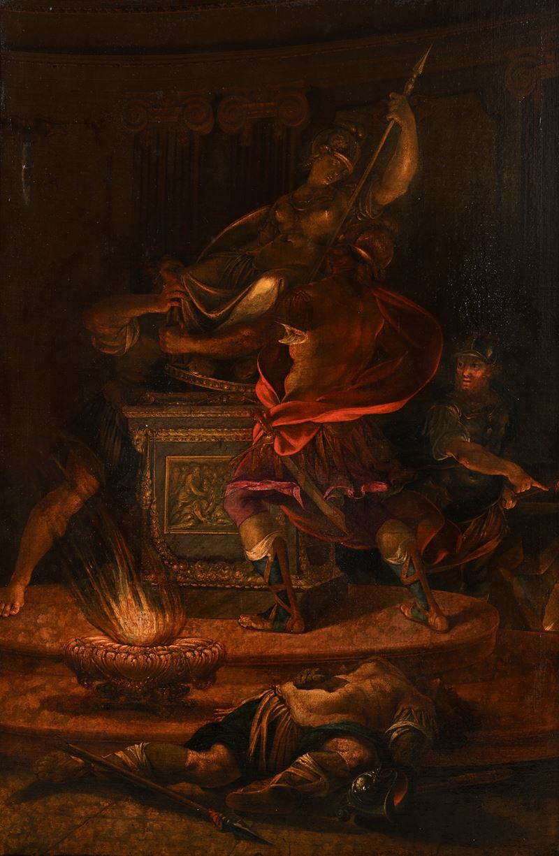 Pittore del XVIII Secolo - Legionari nel tempio