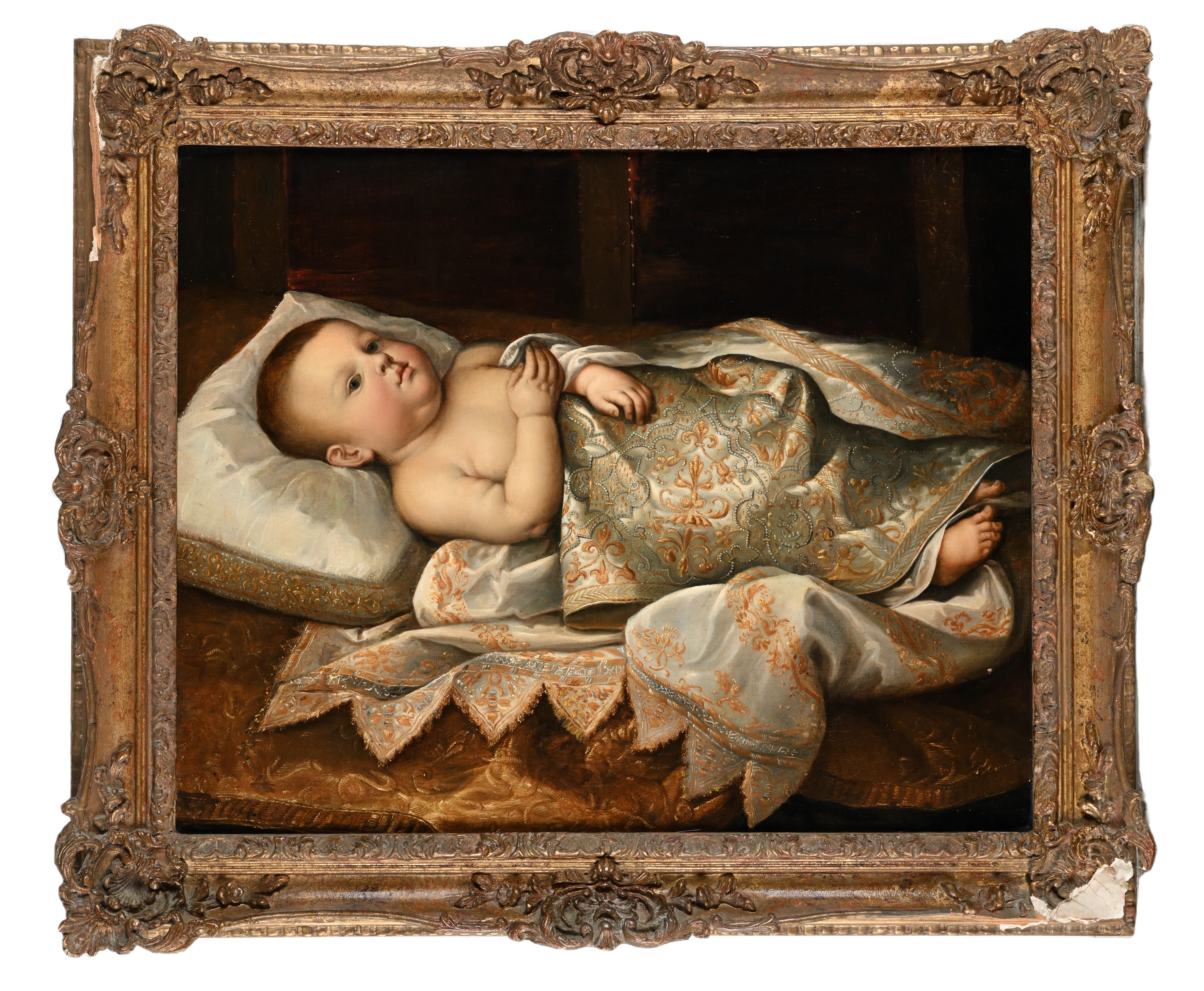 Pittore del XIX Secolo - Ritratto di Leopoldo de' Medici in fasce, olio su tela