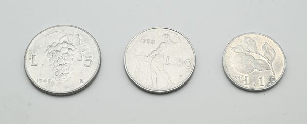 Lotto 1 lira 46, 5 lire 49, 50 lire 58
