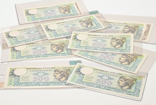 Repubblica Italiana: 11 Banconote da 500 Lire