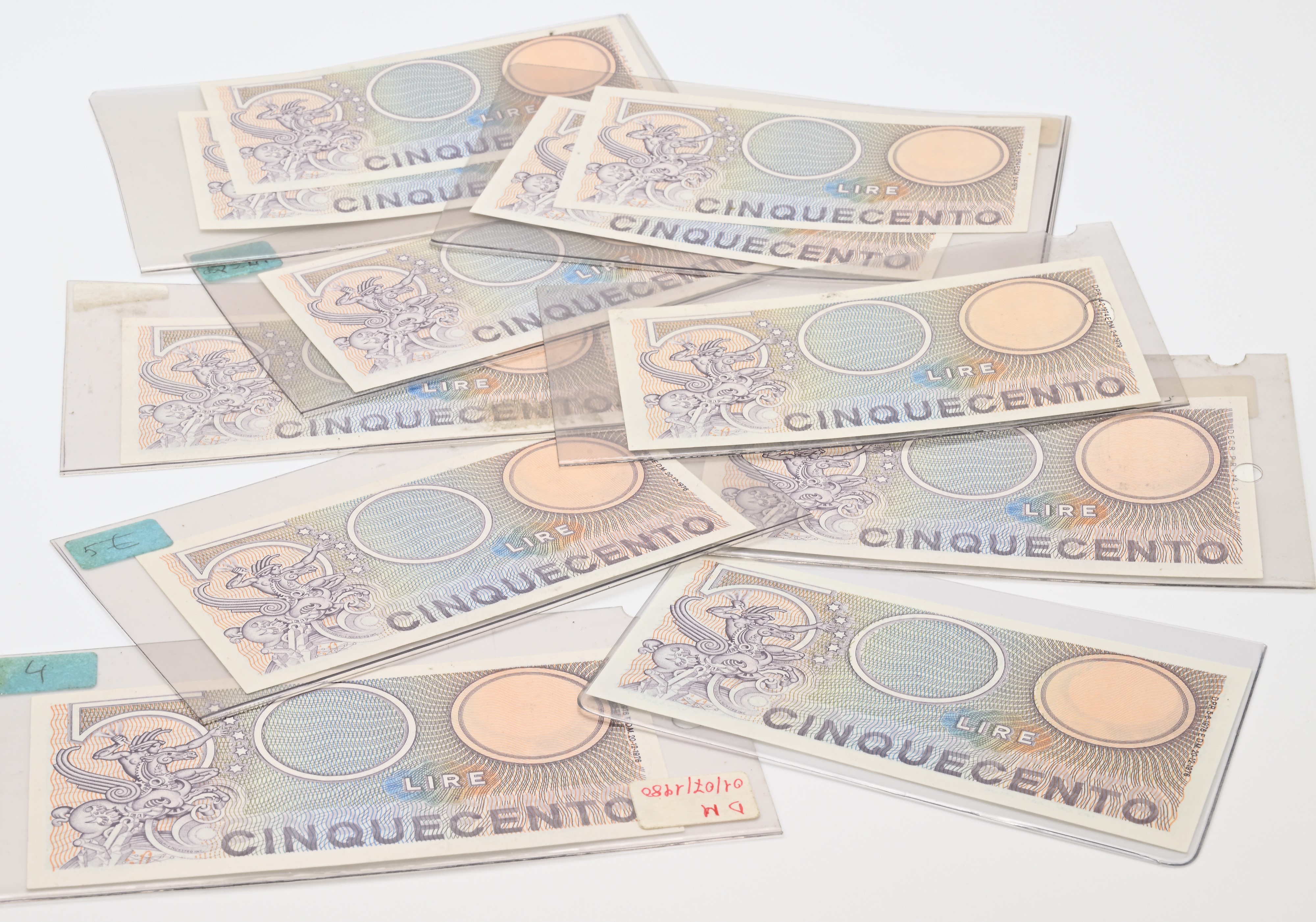 Repubblica Italiana, Serie di 11 banconote da 500 lire