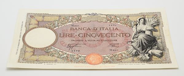Regno d'Italia Vittorio Emanuele III: Banconota da 500 lire