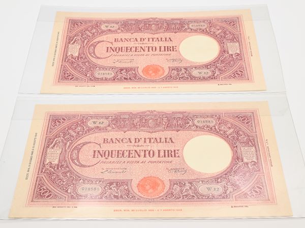 Luogotenenza: 2 Banconote da 500 lire