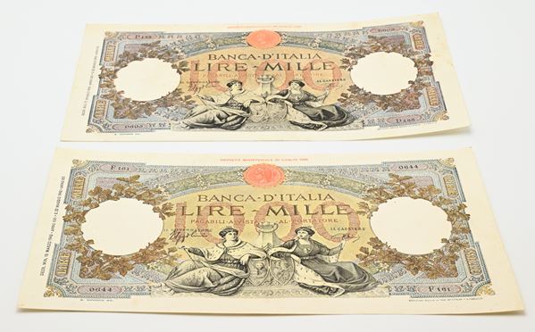 Regno d'Italia Vittorio Emanuele III: 2 Banconote da 1000 Lire