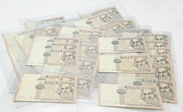 Repubblica Italiana: 53 banconote da 1.000 Lire Marco Polo